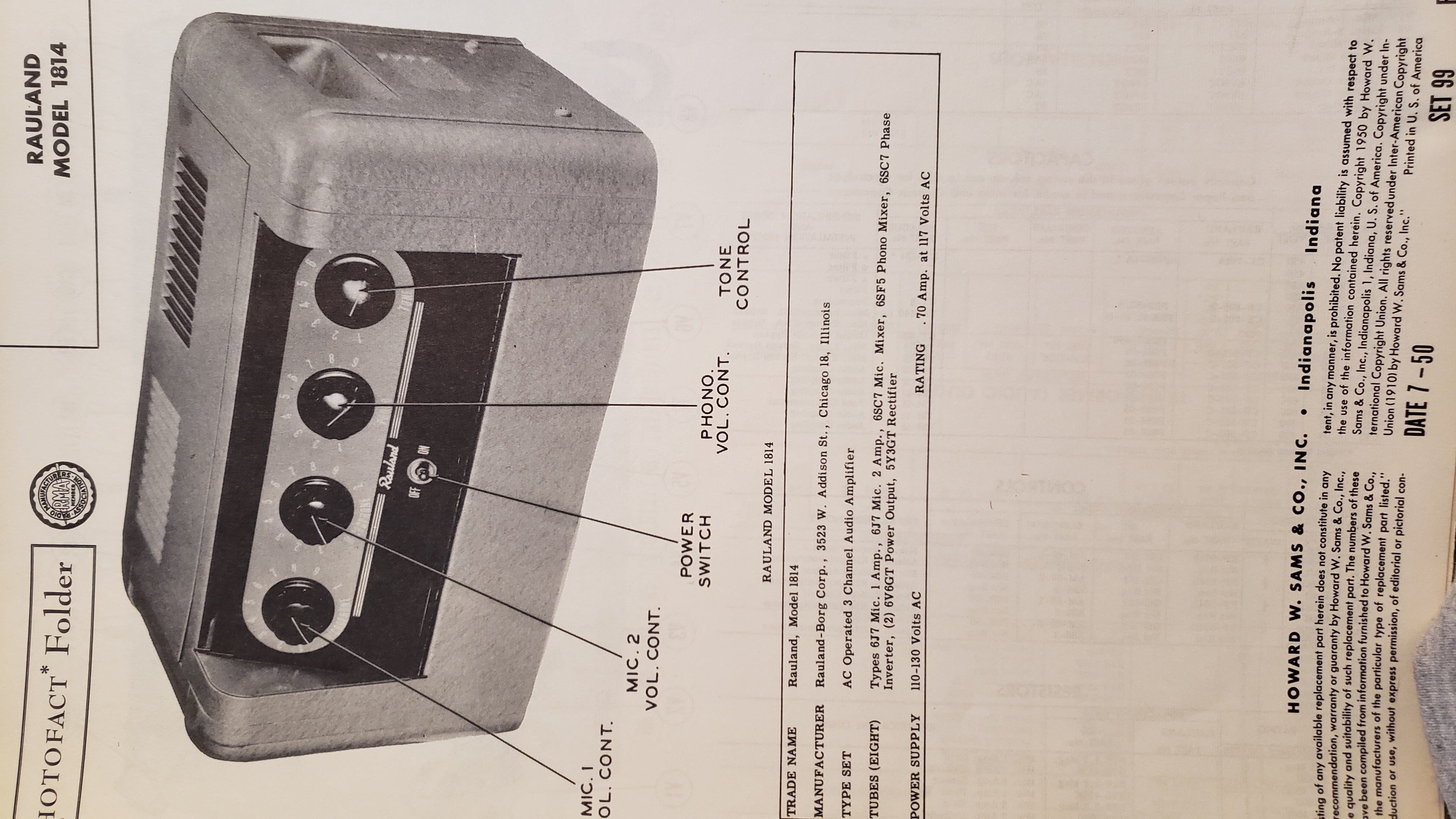 Rauland Schematics - Tube amp Schematics