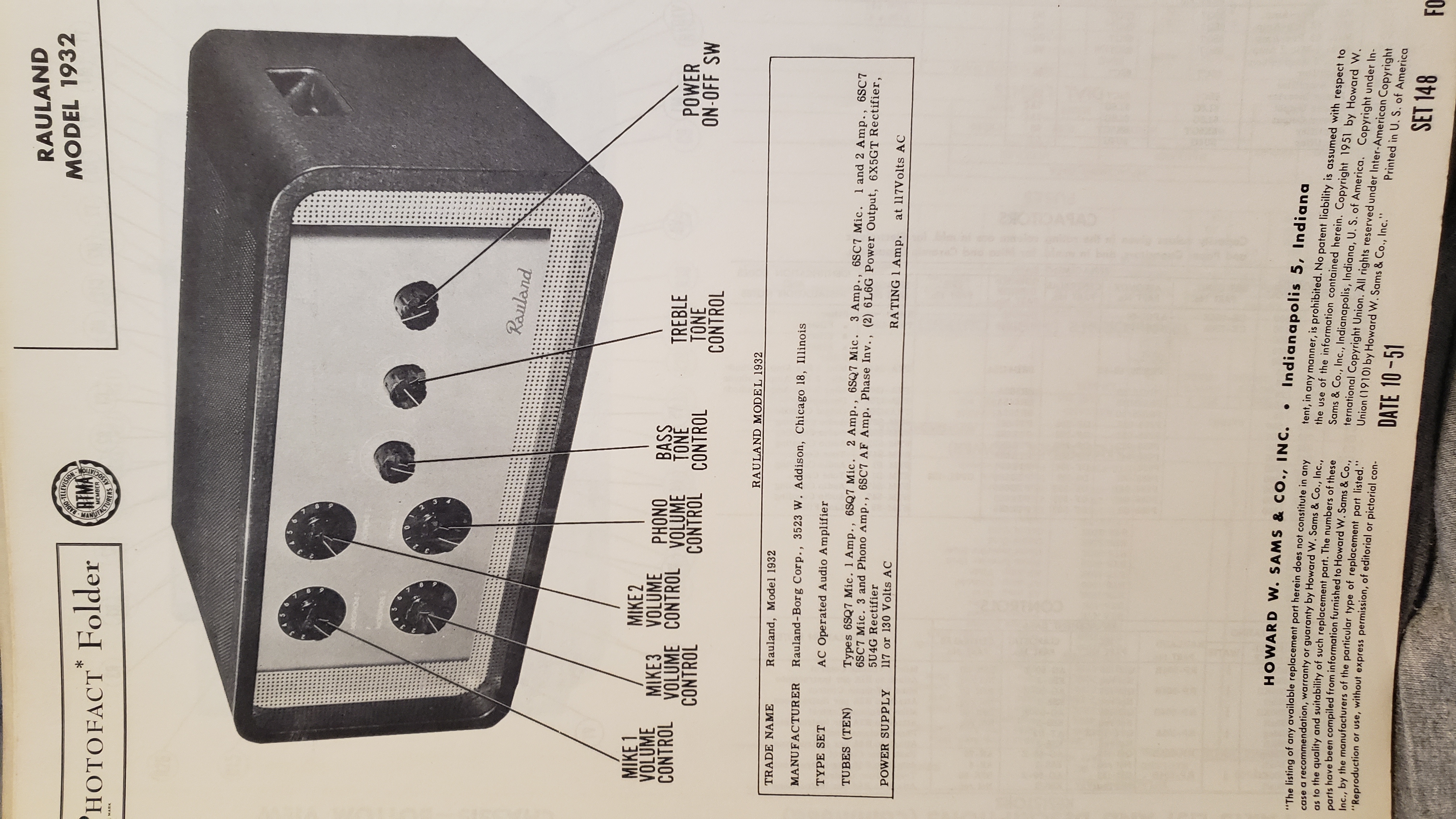 Rauland Schematics - Tube amp Schematics