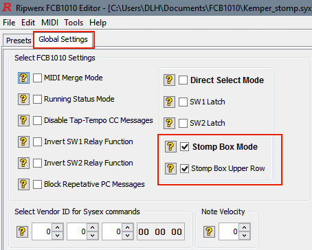 FCB1010 Kemper programming - Ripwerx